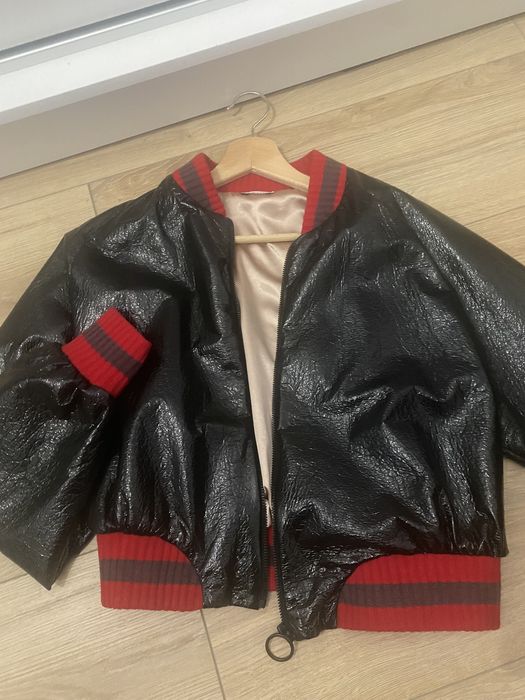 Kurtka czarna połysk ściągacze bomberka Zara M