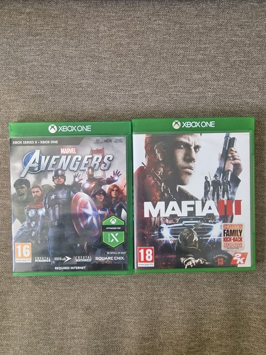 Zestaw gier mafia 3 i marvel avengers na xbox.