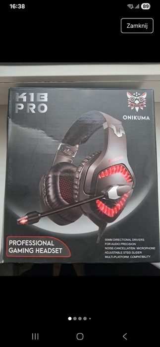 Słuchawki z mikrofonem gamingowy Onikuma