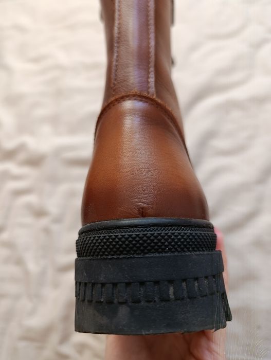 Buty trapery skórzane