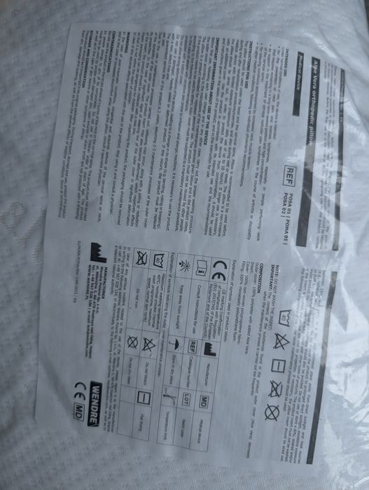 Poduszka ortopedyczna Aloe Vera, biały zdejmowany pokrowiec