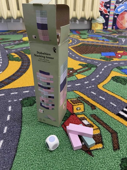 Klocki drewniane, układanki, mini jenga