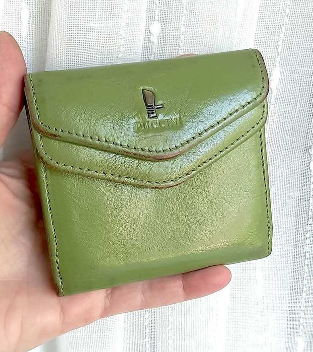 Б/у женский кожаный кошелек Puccini 9х9 см