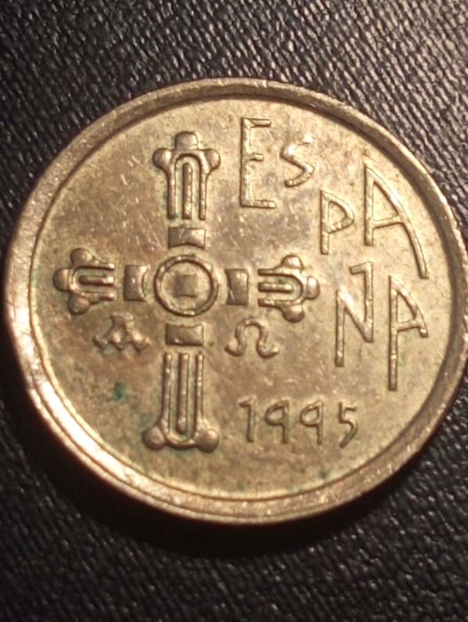 5 pesetas Espanha 1995 - Astúrias - Com erro - Soberba