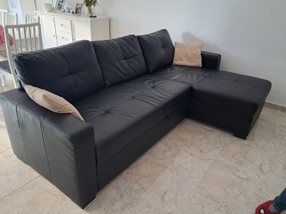 Sofá Chaise Longue e conversível em Cama