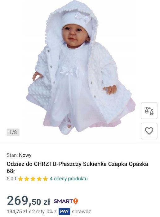 Komplet do chrztu dla dziewczynki