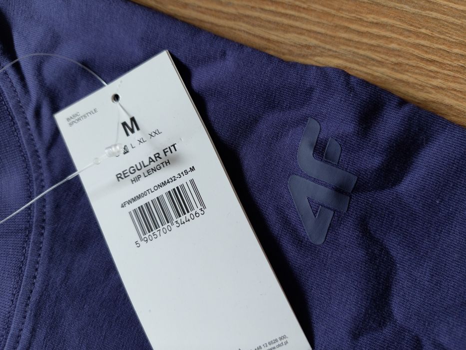 Longsleeve męski granatowy rozmiar M z małym logo 063