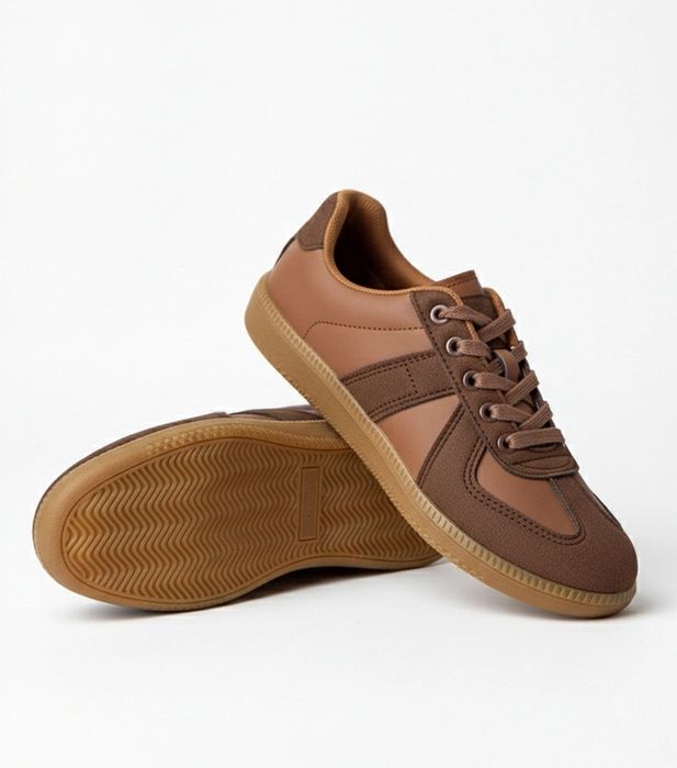 Brązowe sneakersy na platformie Valentine