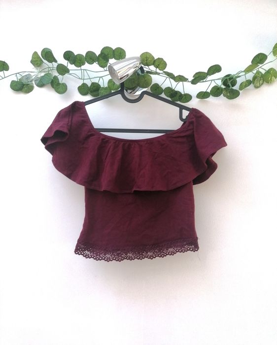 Top Curto Bordeaux