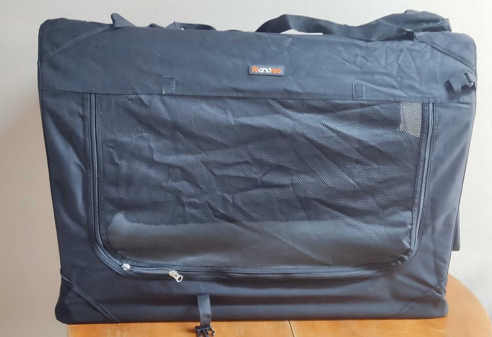 Transporter dla psa Feandrea L 91x63x63 cm składany czarny