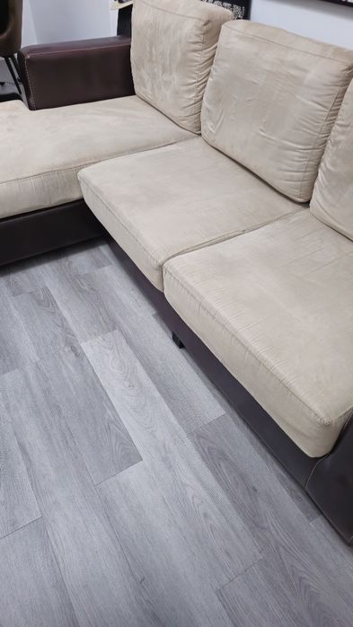 Sofa Pele Chaise Longue 5 lugares