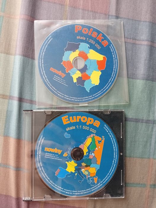 Płyty z mapami Polski i Europy na CD-ROM