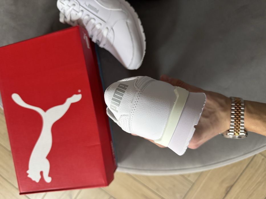 Nowe Skórzane Buty Męskie Puma st Runner Białe Klasyczne Sneakersy 45