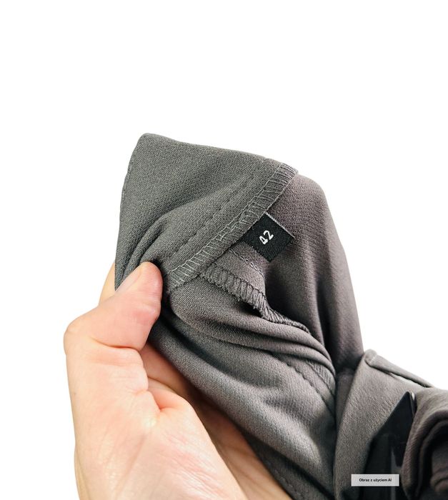 Spodnie szerokie w kant szare smart casual S