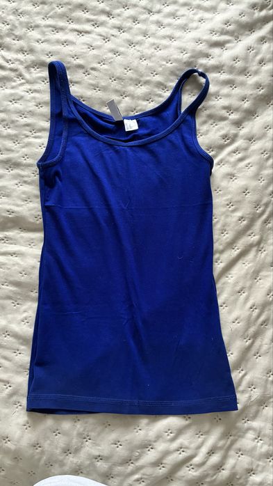 Niebieski top na ramiaczkach H&M divided XS/34