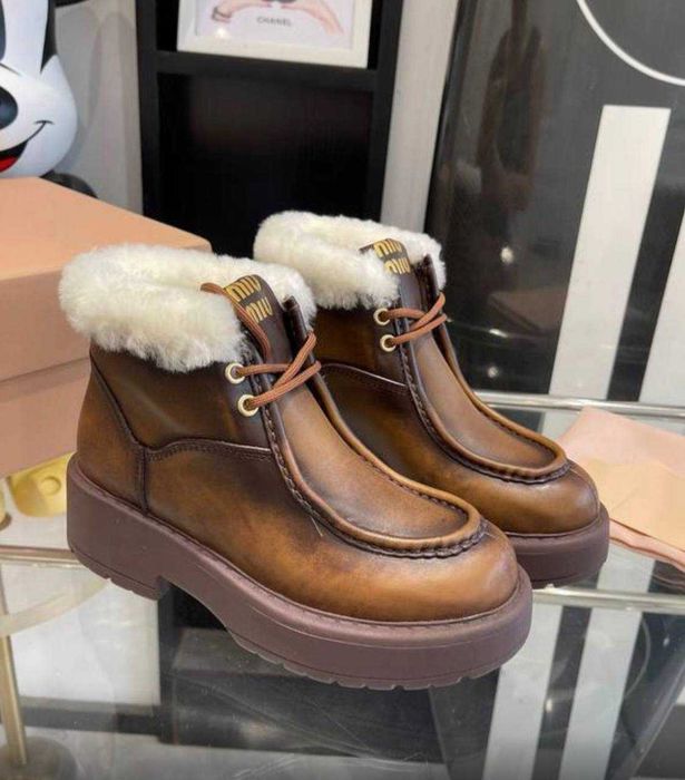 Botki trapery na futerku Miu Miu! Skórzane i zamszowe! Premium 36-41