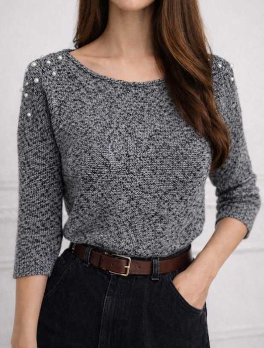Sweter S 36 szary sweter piękny nowy sweter damski