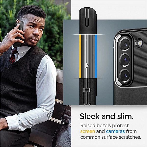 Etui Spigen Rugged Armor na Samsung Galaxy S22 - czarny mat