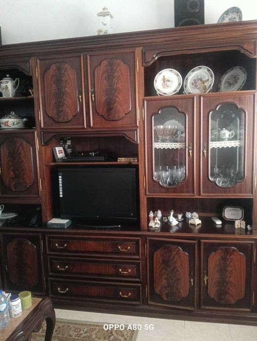 Móvel de Sala Vintage em Madeira | Grande Capacidade de Arrumação