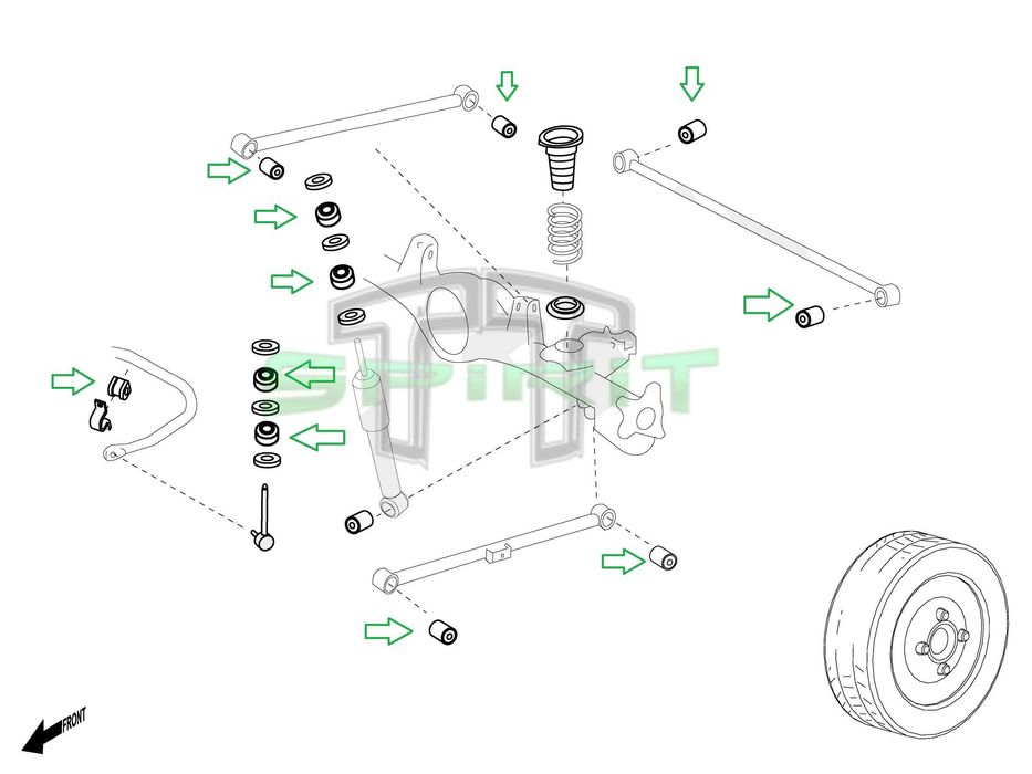 Kit de casquilhos em poliuretano LAND CRUISER J12