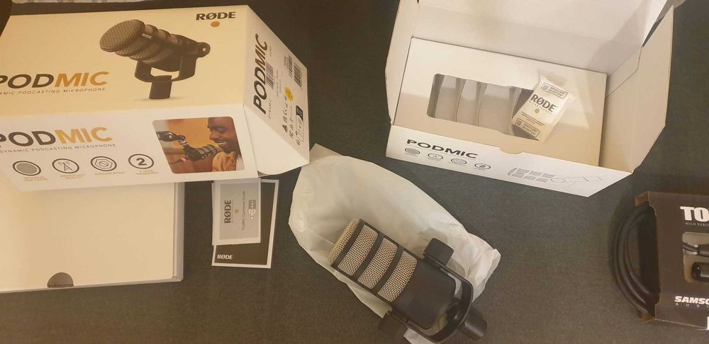 2x Rode Podmic - mikrofony dynamiczne + 2x kable XLR-XLR