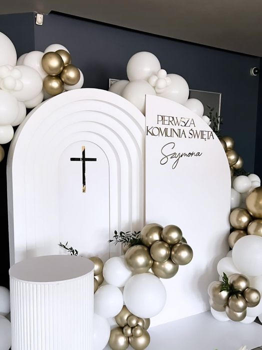 Ścianki balonowe ścianki do zdjęć URODZINY Pierwsza komunia Św Chrzest