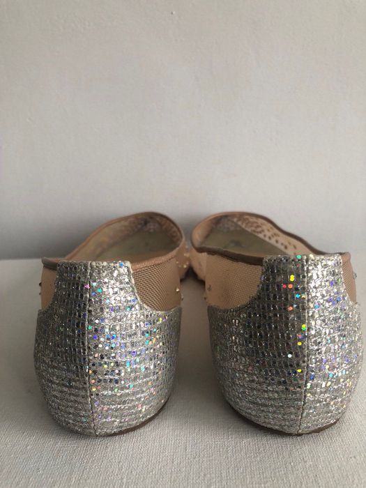 святкові весільні Балетки Christian Louboutin Follies Mesh Stras — zdjęcie 4