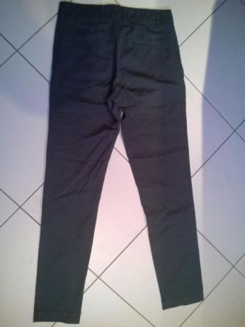 Spodnie BERSHKA r. 36 S granatowe jak. NOWE
