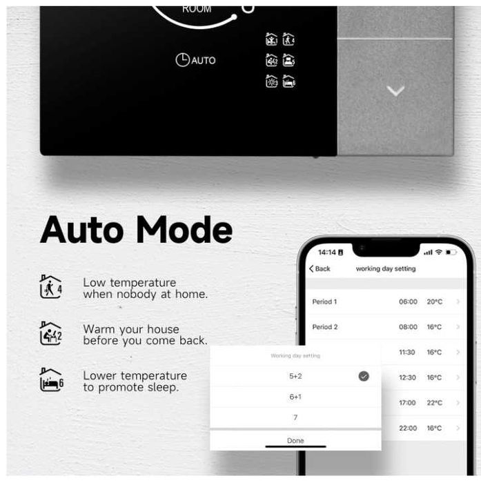 Inteligentny termostat Beok TGP508-WIFI-WPB, sterowanie kotłem