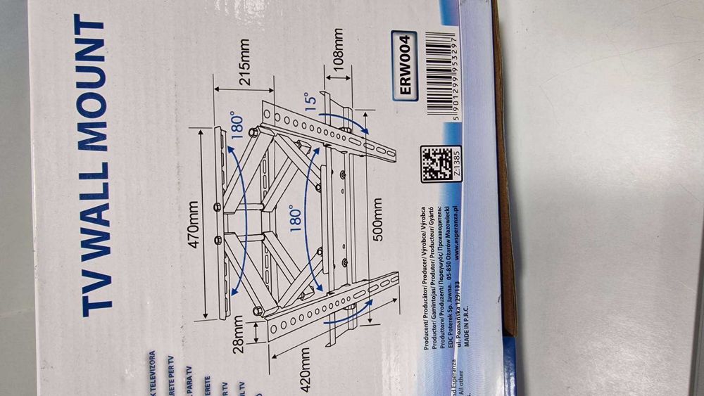 NOWY uchwyt ścienny TV Esperanza 26-70" 55kg VESA Komis Madej Czeladź
