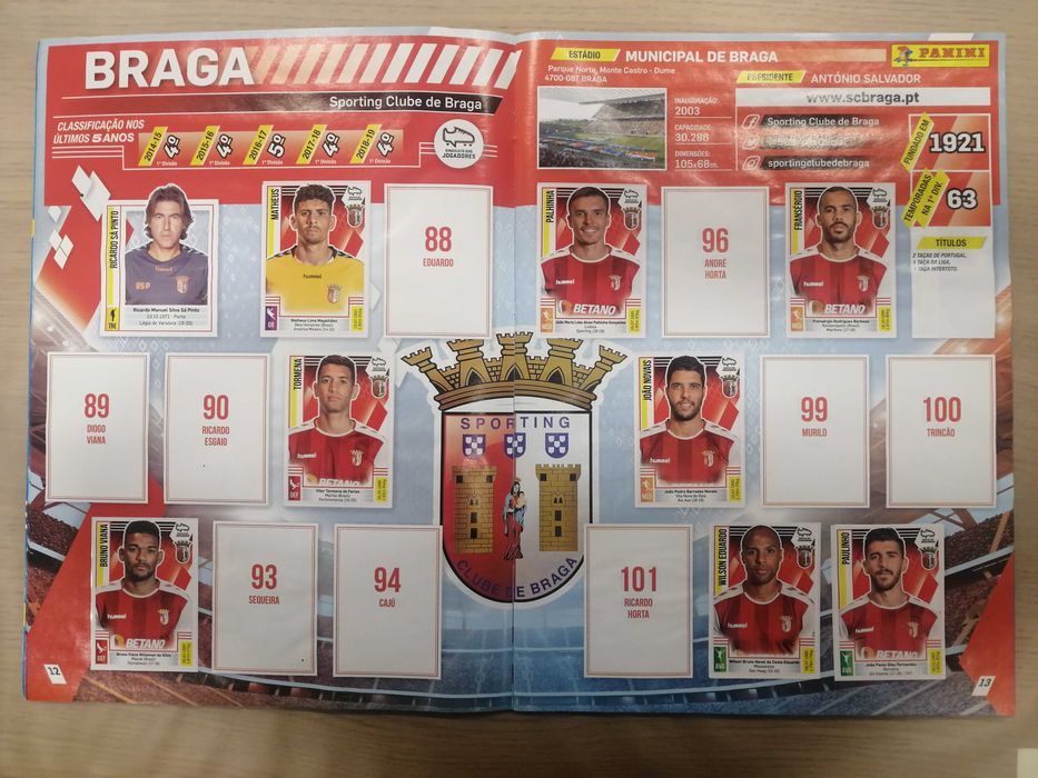 Caderneta Futebol 2019-20 - Panini [Incompleta]