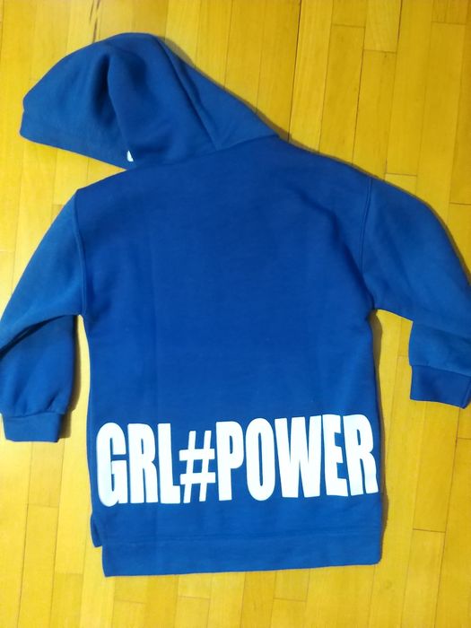 Dluga bluza Zara niebieska GIRL POWER 122/128