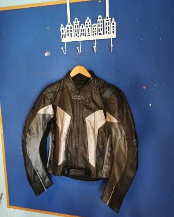 Kurtka skórzana męska MQP na moto - rozmiar 54