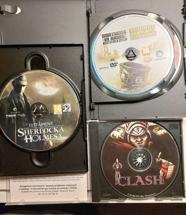 3 GRY Testament Sherlocka Holmesa, CLASH, Brothers in Arms EX +GRATIS