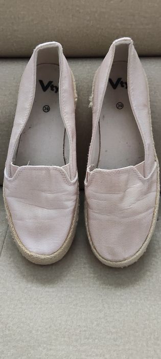 Pudrowy róż damskie buty espadryle