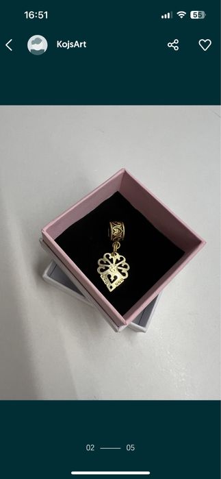 Zawieszka góralska charms parzenica kolor złota