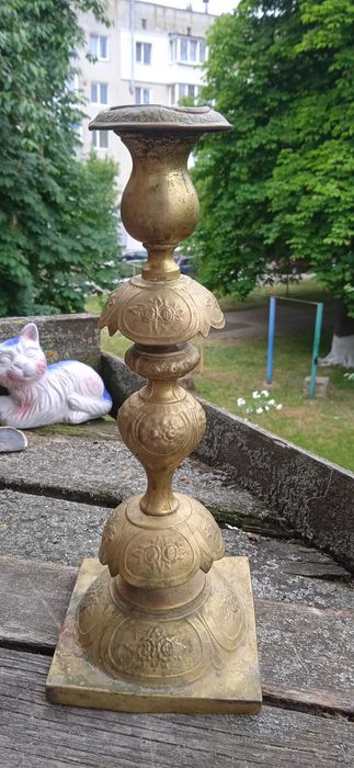 Старинный подсвечник латунь стиль «Модерн» Иосиф Фраже (Fraget)