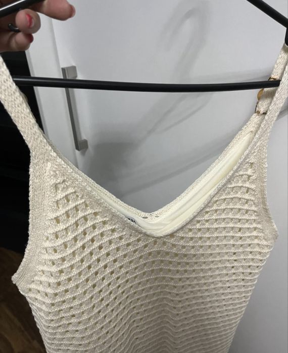 Sukienka letnia boho beżowa ecru versace