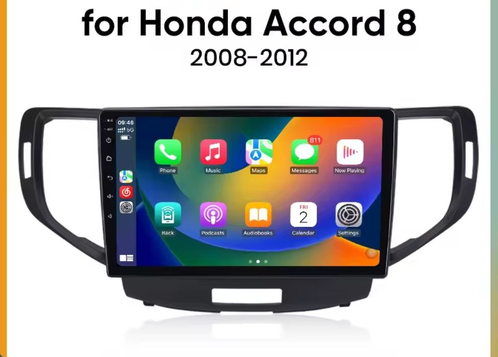 Rádio Android Honda ACCORD 8 Carplay Wi-Fi GPS Bluetooth NOVO