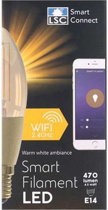 Lâmpada Smart - LSC Filament E14 4.5W 470lm Dimmable