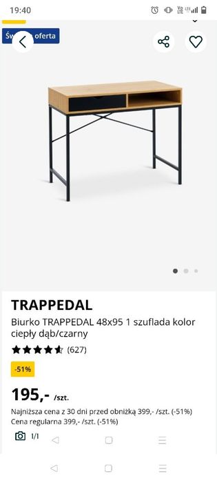 Biurko Jysk trappedal