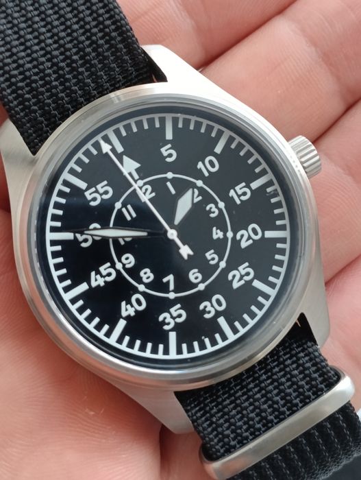 Вінтажний годинник Pilot Aimimo 40 мм WR50m Seiko VH31 військовий