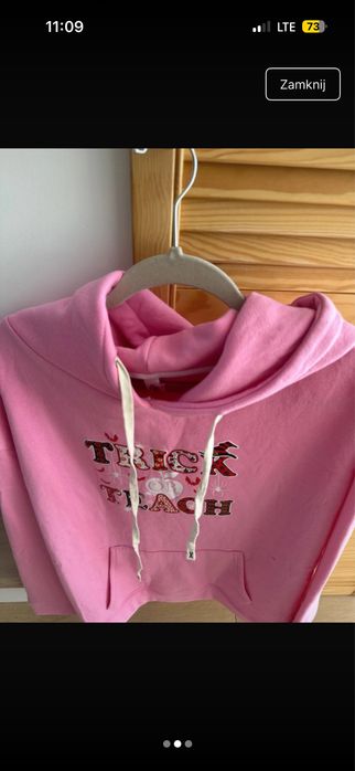 Bluza rozowa z kapturem