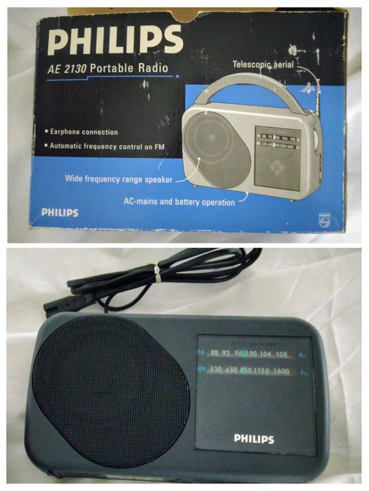 Rádio Philips AE 2130 FM/Portátil de 1993.