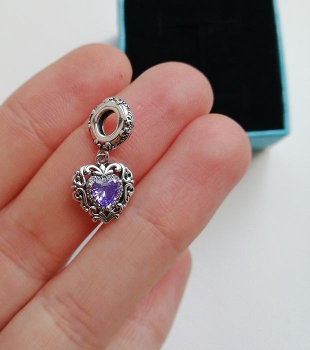 Кулон серце з камнем вінтажний стиль срібний подарунок дівчині підві