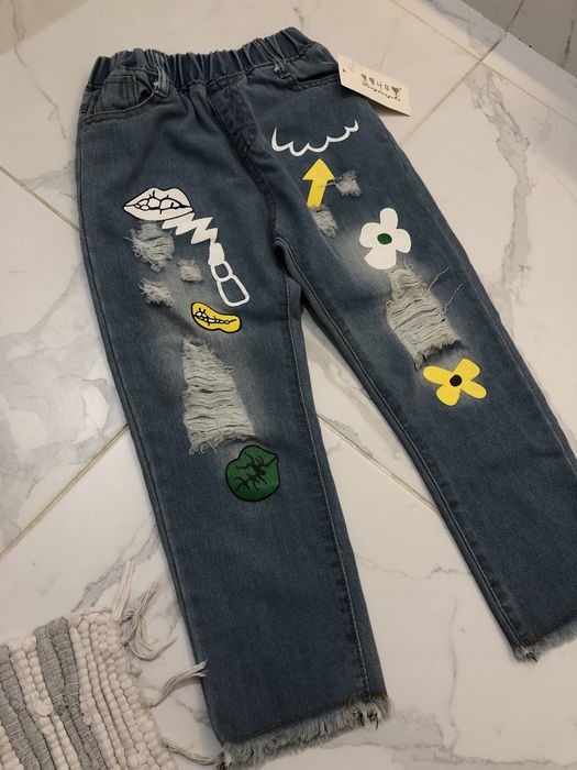 Джинсы на девочку на резинке