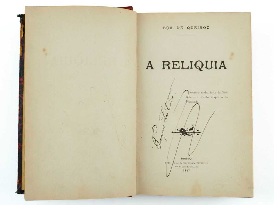 A Relíquia. Primeira edição 1887