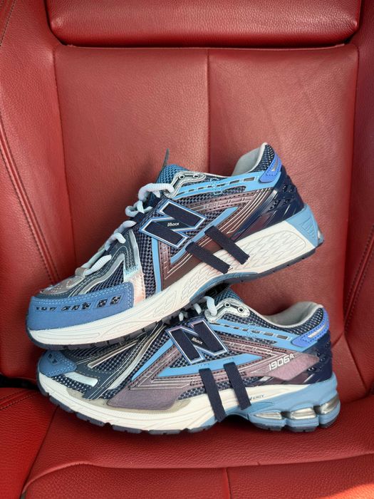 (БЕЗ ПЕРЕДОПЛАТИ) New Balance 1906a Navy Blue Silver нью беленс 1906 сині сріблясті літні кросівки сітка