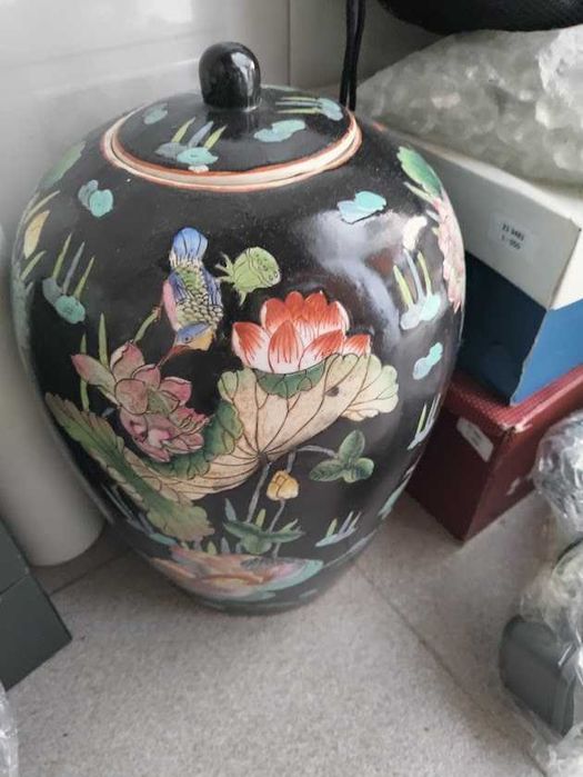 Jarro de Gengibre  Preto em Porcelana Chinesa, mid-century