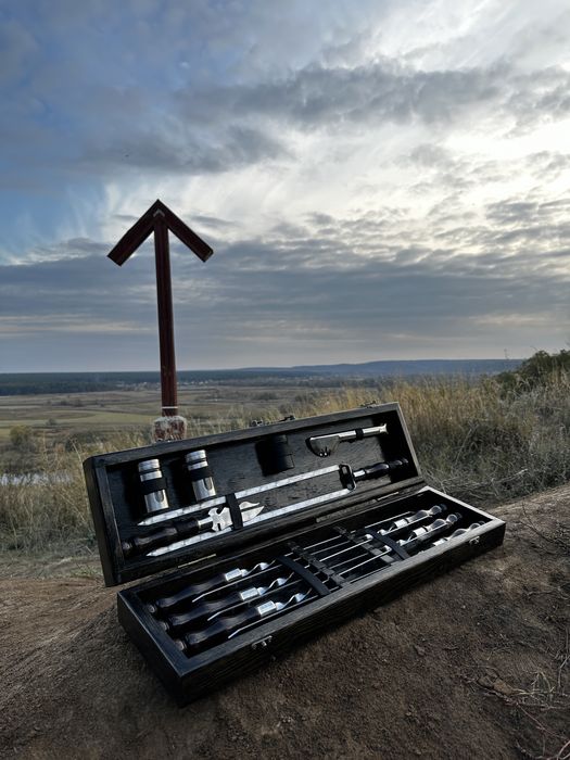 Набор шампуров в кейсе из натурального дерева на подарок мужчине!!!